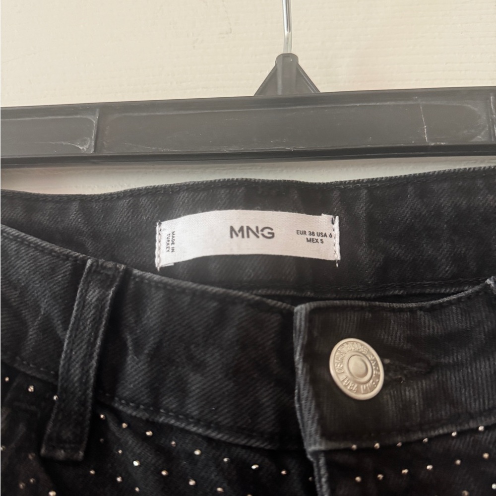 Mango Rhinestone Cropped Jeans - Picture 7 of 10
